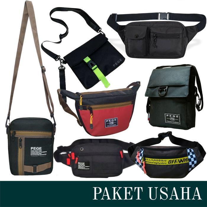 alv Paket Usaha Tas Pria PEGE Selempang Waistbag Slingbag - PG USAHA MPL