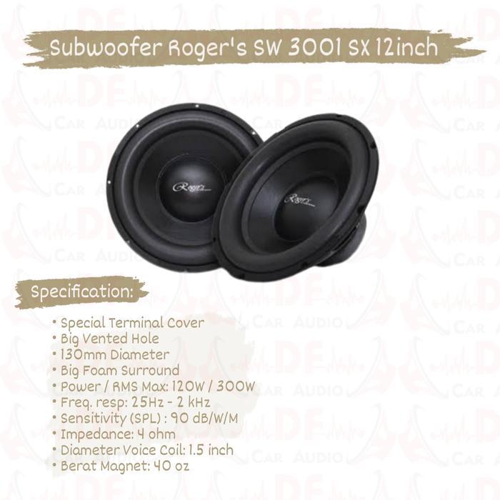 TERBARU Subwoofer Roger's SW 3001SX 12inch PROMO