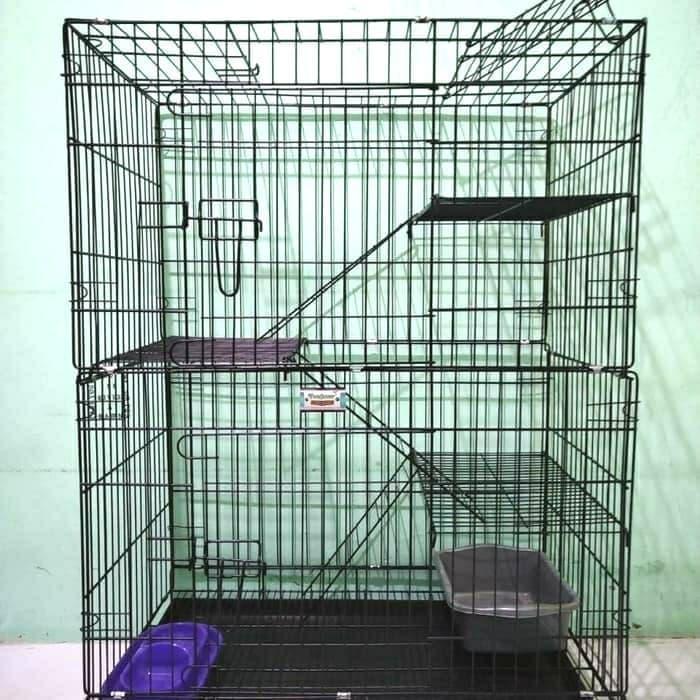TERMURAH Kandang Kucing Tingkat 3 / Kandang Kucing Besi Lipat Tingkat 3