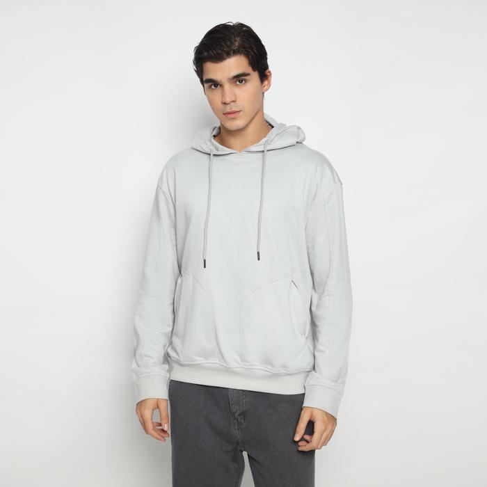 LARUSSO - Bruno Oversized Basic Hoodie - Light Grey - M