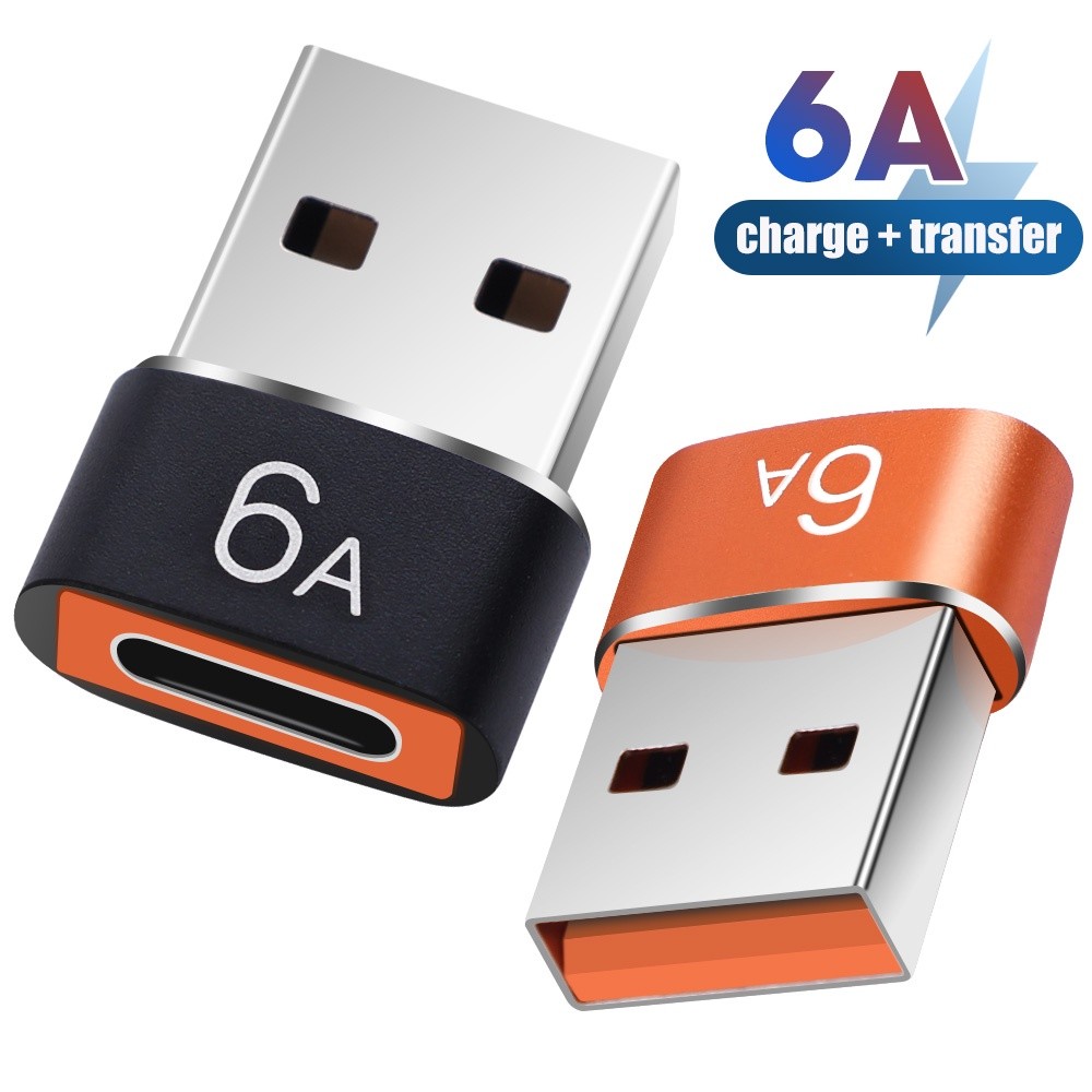 6A Type C Female To USB A Male OTG Adapter USB-C Converter For Macbook Xiaomi Samsung Oneplus Realme