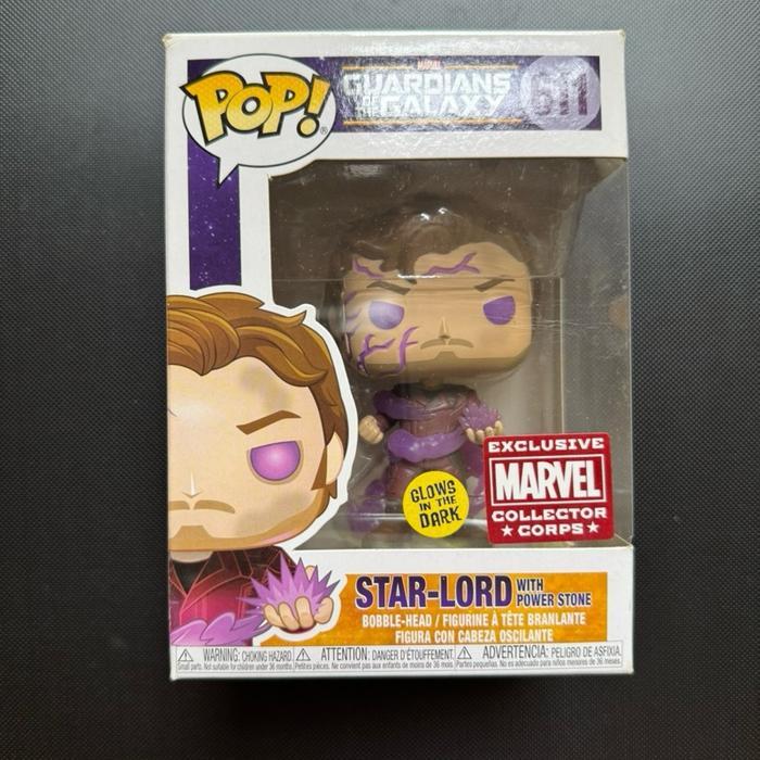 GLOWS IN THE DARK EXCLUSIVE MARVEL COLLECTOR CORPS FUNKO POP GUARDIAN OF THE GALAXY - STAR LORD