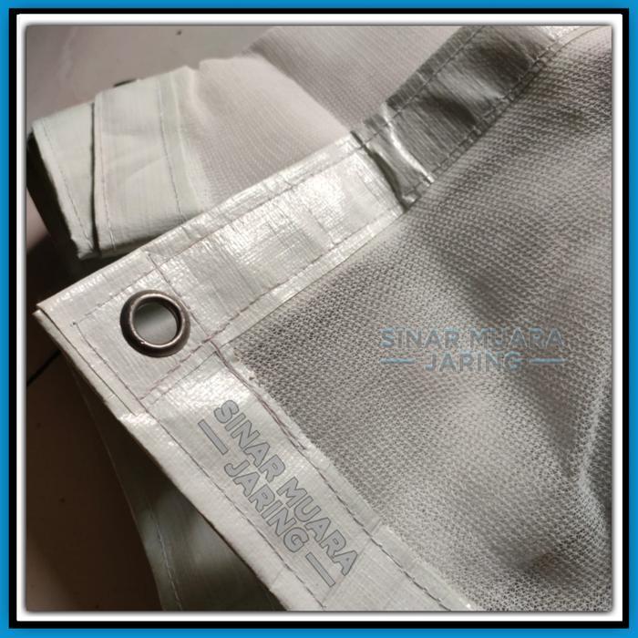 Paranet Nylon Putih 65%-75% Terpasang List Dan Ring/Paranet Nilon Putih
