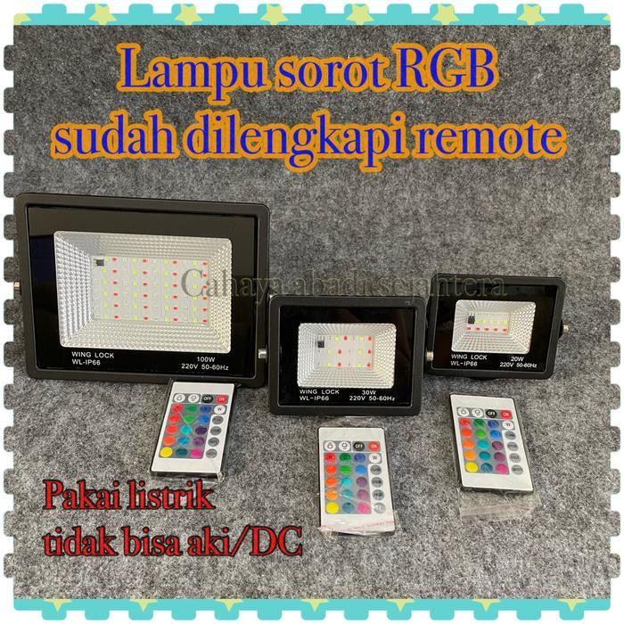 lampu led sorot tembak floodlight lampu outdoor LED RGB/Lampu sorot RGB REMOTE