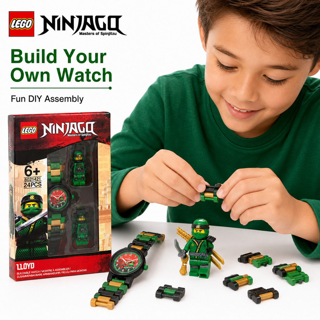 LEGO NINJAGO Watch GREEN LLOYD Master of Spinjitzu Assembled Building Blocks Toys for Birthday Gift