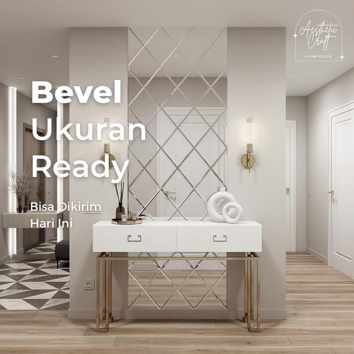TERLARIS CUSTOM Dekorasi Cermin Bevel Dinding / Kaca bevel cermin dekorasi