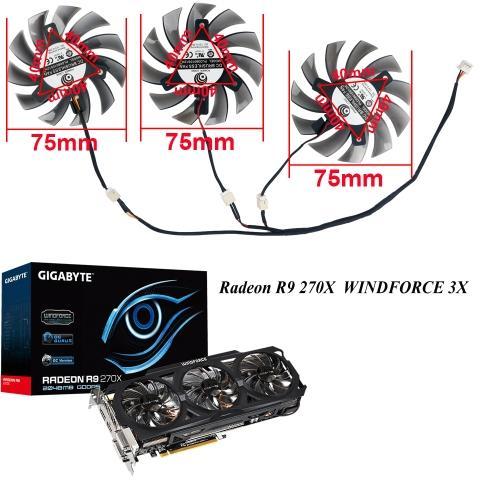 Ada Stok Fan Kipas Vga Gigabyte R9 270x 280x 290x 75mm 3pin 2pin OEM