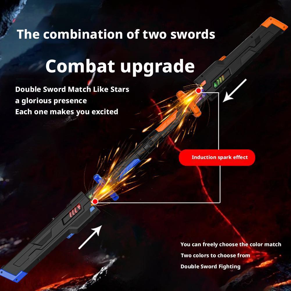 Colorful Streamer Glowing Sword Toys with Spark & Smoke Effect Light Sword Kids Adult Toys Holiday