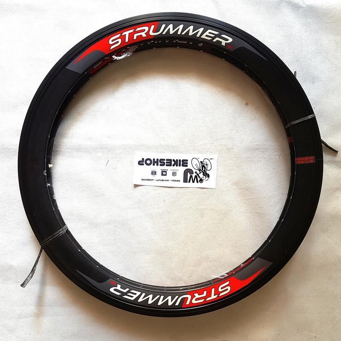 TERBARU VELG STRUMMER 20 X 1 3/8 (451) 32HOLE 4CM RIMS 20+ SEPEDA LIPAT MERAH