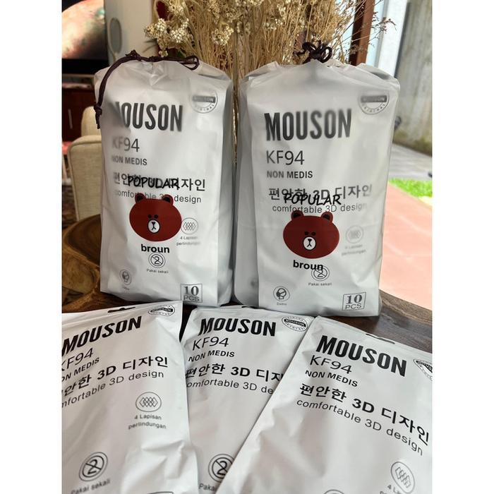 Bundle Masker Kf94 Mouson Premium Kf94 (Isi 50 Pcs / 100 Pcs + Pouch)