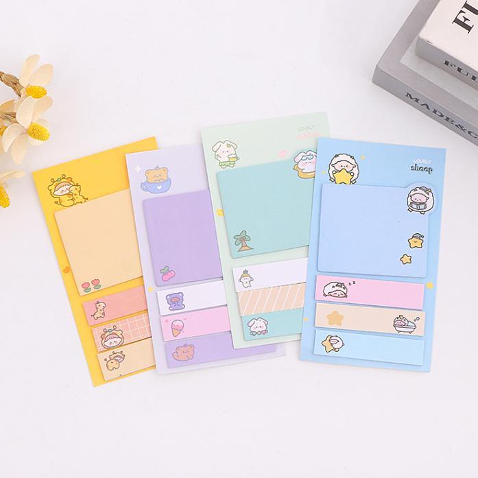 Bisa S6248 Sticky Notes 4 Line / Pembatas Buku Motif Lucu / Aesthetic Sticky Notes Animal Lucu
