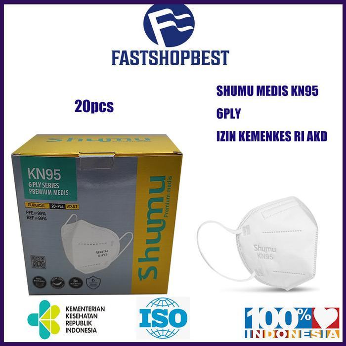 SHUMU MASKER KN95 HIJAB/ ANTI VIRUS/KN95 HEADLOOP 1BOX ISI 20PCS
