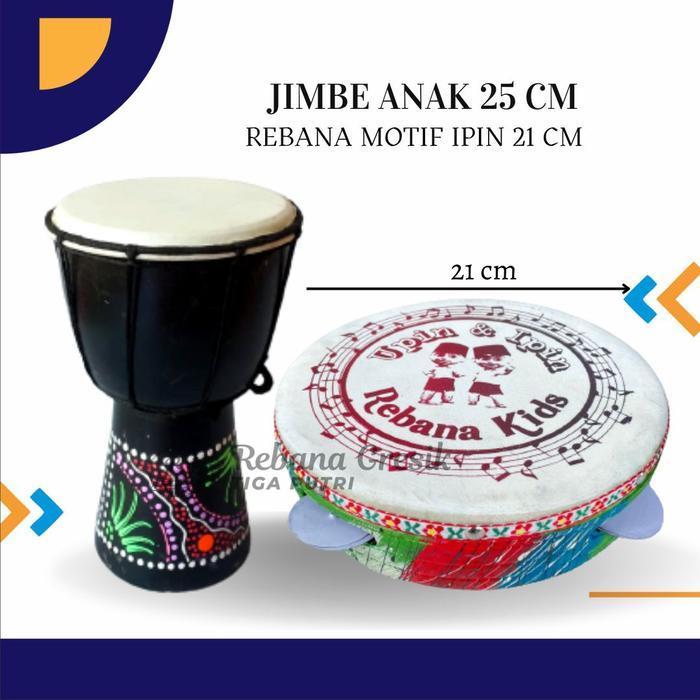 Flash Sale Paket Jimbe Anak Ukuran 25 Cm Jimbe Plus Rebana Hadroh Ginjring Gendang Jawa Kendang