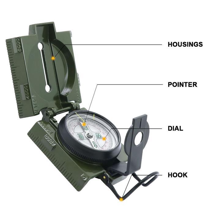 Promo Kompas Compas Militer Portabel Lipat Metal Lensatic Prisma Compass L 45-8A Original