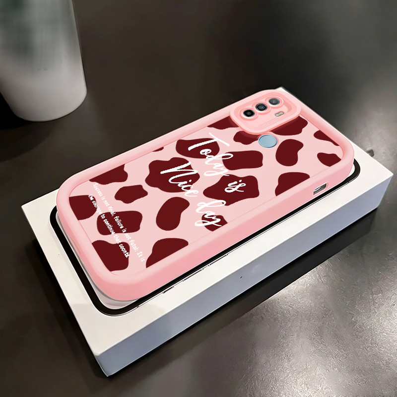 Casing Hp untuk OPPO A53 A53s A32 A33 2020 A11s Case Corak Sapi Unik Kasing terbuat dari bahan Silik