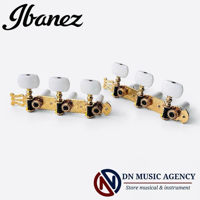 tuning machine head gitar ibanez classical gold solid pearl button original dryer gitar klasik nylon