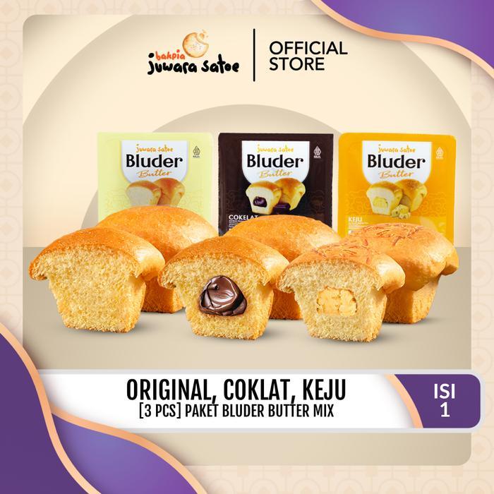 [PENGIRIMAN KE JAWA SAJA] JUWARA SATOE [ISI 3] PAKET BLUDER BUTTER [Coklat, Keju, Original] -