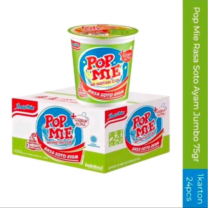Pop Mie Jumbo Bakso Ayam Bawang 75gr 1 dus