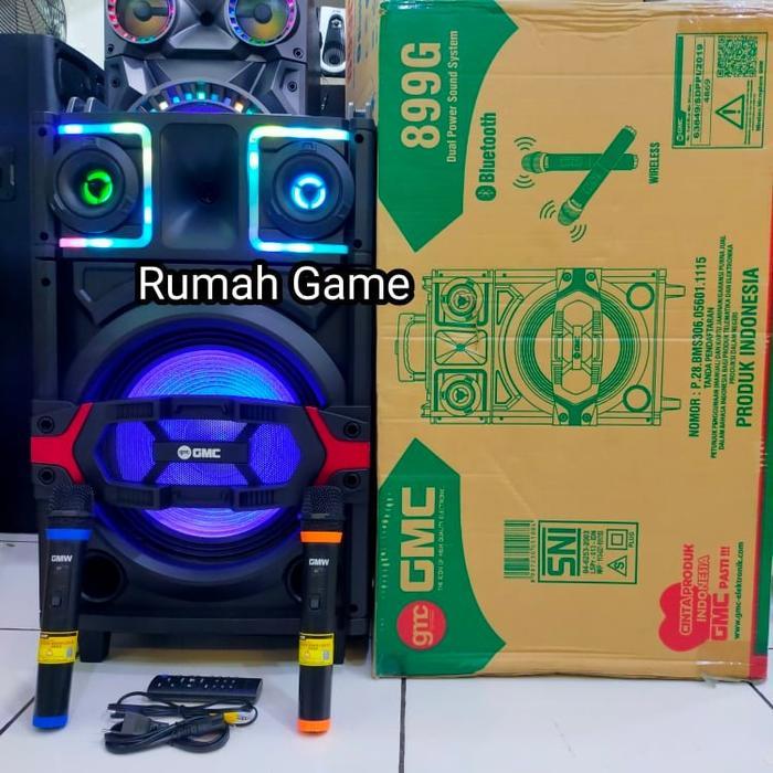 GMC-899G Multimedia Speaker Bluetooth (Include 2 Mic Wireless) Garansi