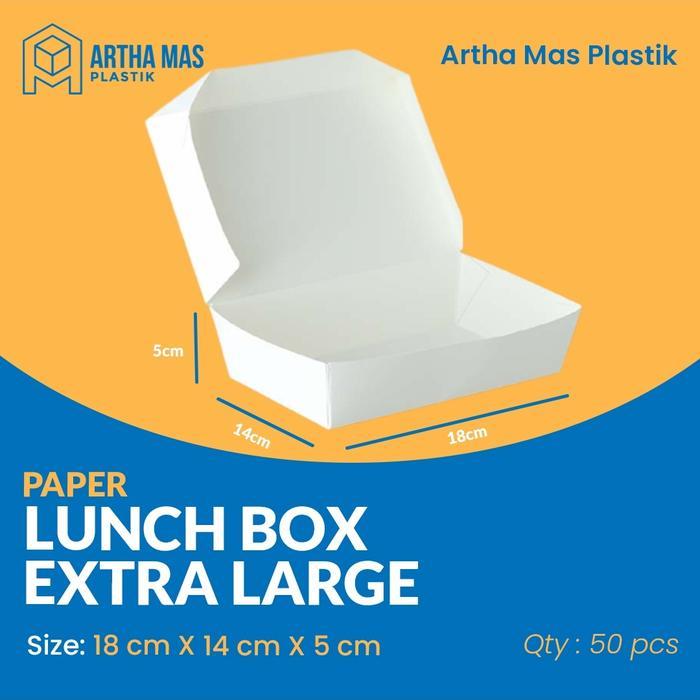 Diskon Paper Lunch Box Xl/Takeaway Box Foodgrade @50 Original
