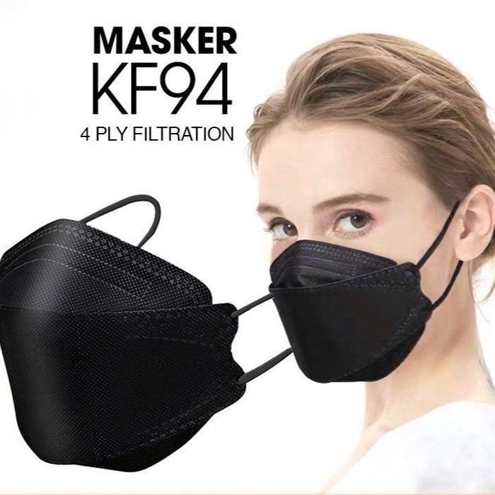 TERLARIS Masker KF94 KF 94 Orlee 4ply earloop isi 10 hitam putih mask lembut