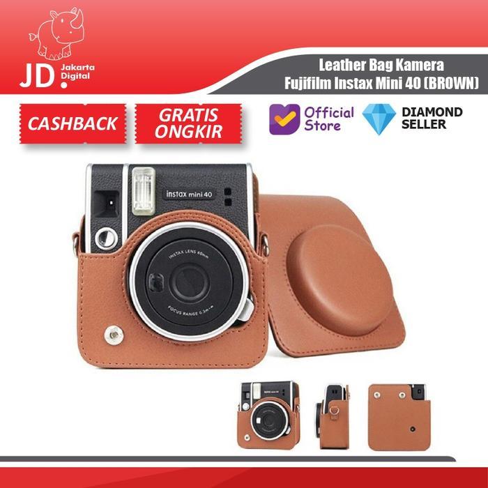 Amorasch- Leather Bag Kamera Fujifilm Instax Mini 40 Tas Case Instax Mini 40