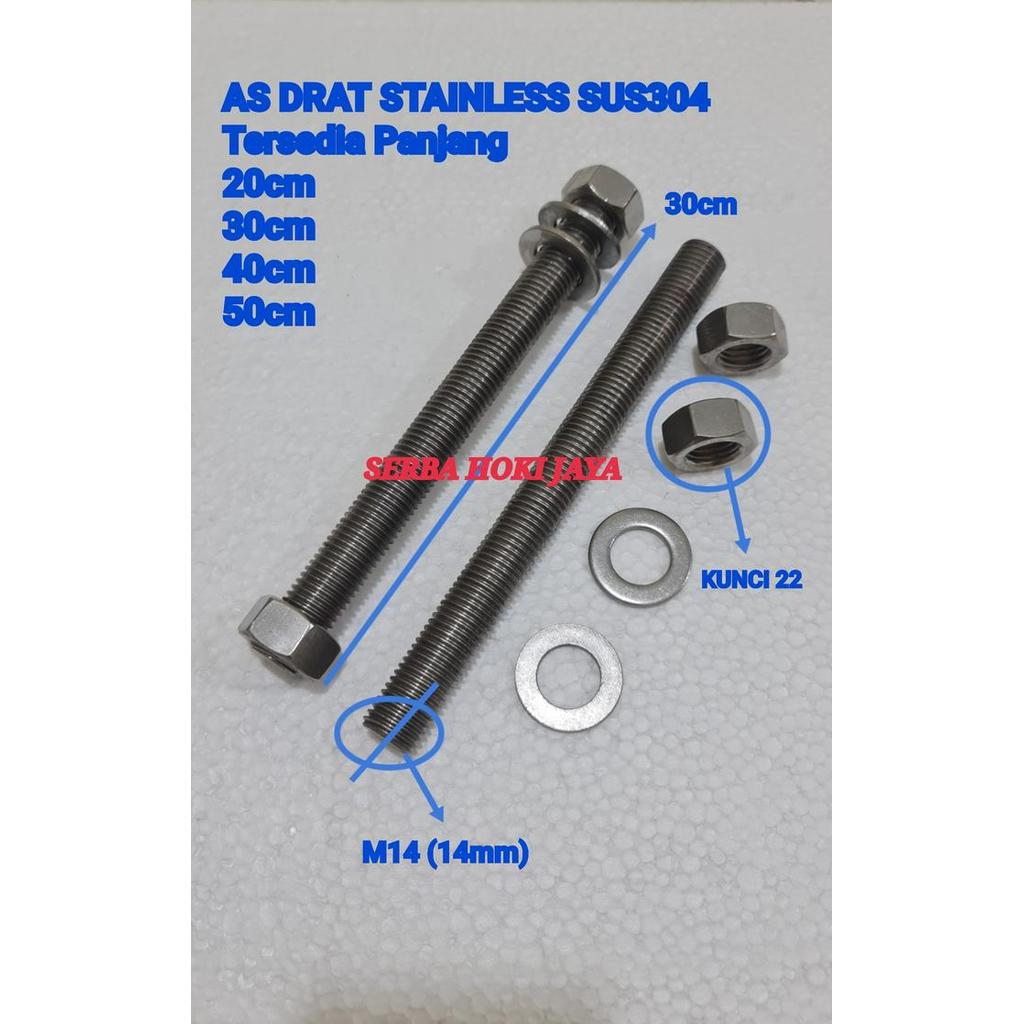 AS DRAT STAINLESS M14 X 30CM / LONG DRAT STAINLESS M14 X 30CM READY