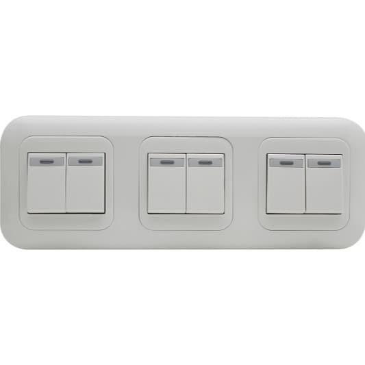 Saklar 6 Tombol 6 Gang Lampu Indikator Panasonic