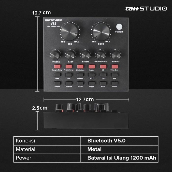 Miralestore- Taffstudio - Zlive - Audio Usb External Soundcard V8 V8S V8 Pro Live Broadcast