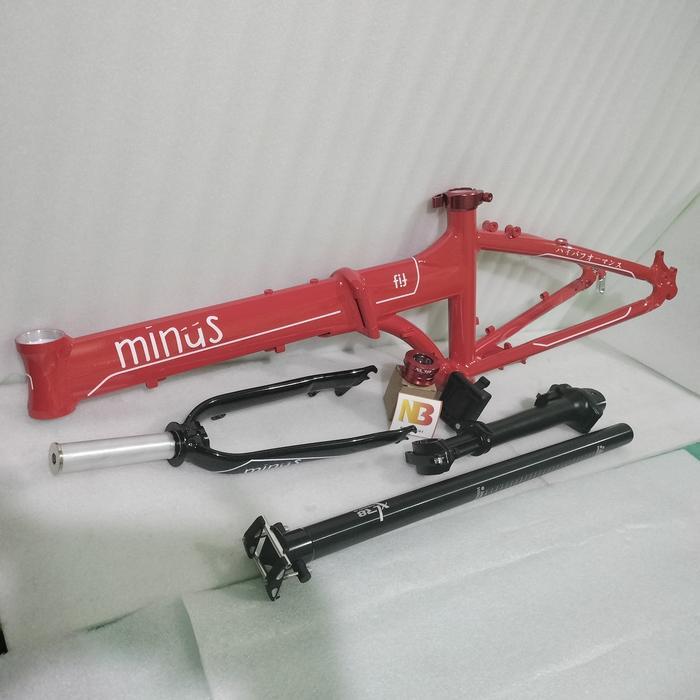 Frame seli sepeda lipat Minus 20 inch atau 22 inch Diskbrake - Merah