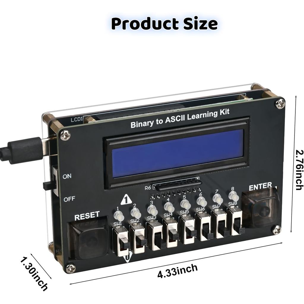 DIY Binary ASCII Transmitter Soldering Practice Kit Learn Computer Basics with LED Display STEM