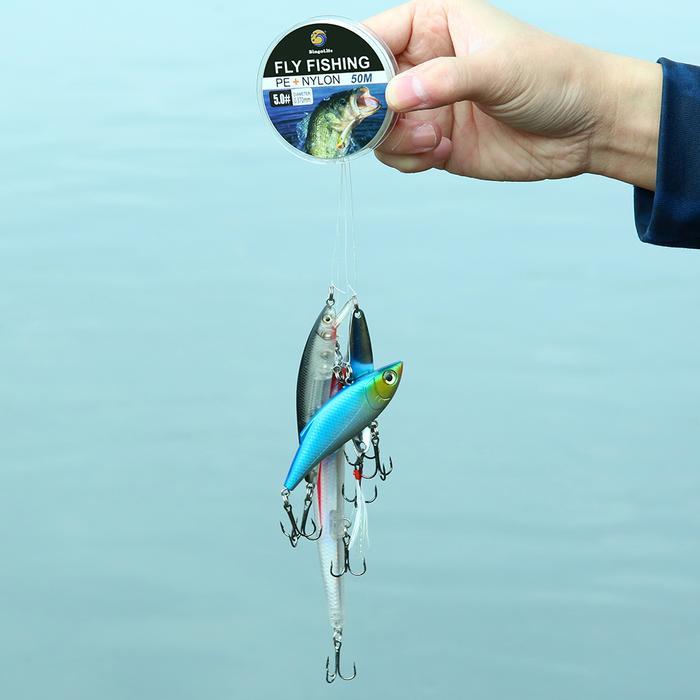 Benang Pancing Kuat Anti Keriting Anti Putus Putih Senar Pancing PE + Nilon Kuat 0.05mm Fly Fishing