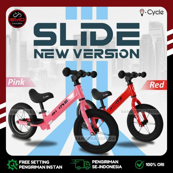 Sepeda Anak Push Balance Bike Icycle Rocket Alloy Murah BDG - SLIDE Pink