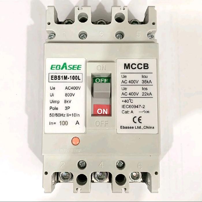 MCCB NFB Breaker Ebasee EBS1M-100L 80A / 100A / 125A