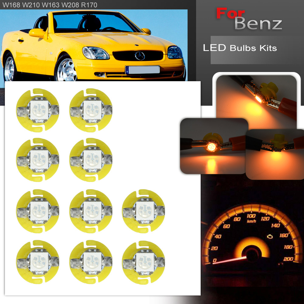 10PCs T5 B8.4D T10 Led Bulb Instrument Panel Cluster Speedo Dash