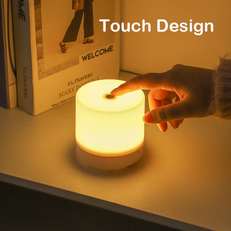 Creative USB Bedside Lamp Touch Dimming Table Lamp LED Night Light For Bedroom Dormitory College