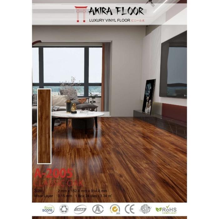 Vinyl Lantai Akira/Lantai Vinyl Plank 2mm Harga Per Box Motif Kayu
