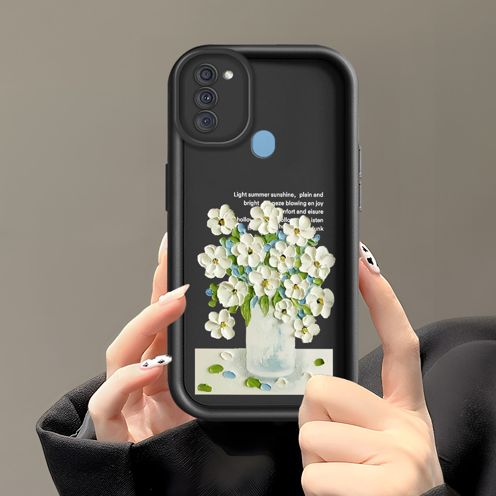 Softcase Fashion Imut Phone Case For Compitable With Samsung Galaxy A11 M11 Soft Flower Motif Casing