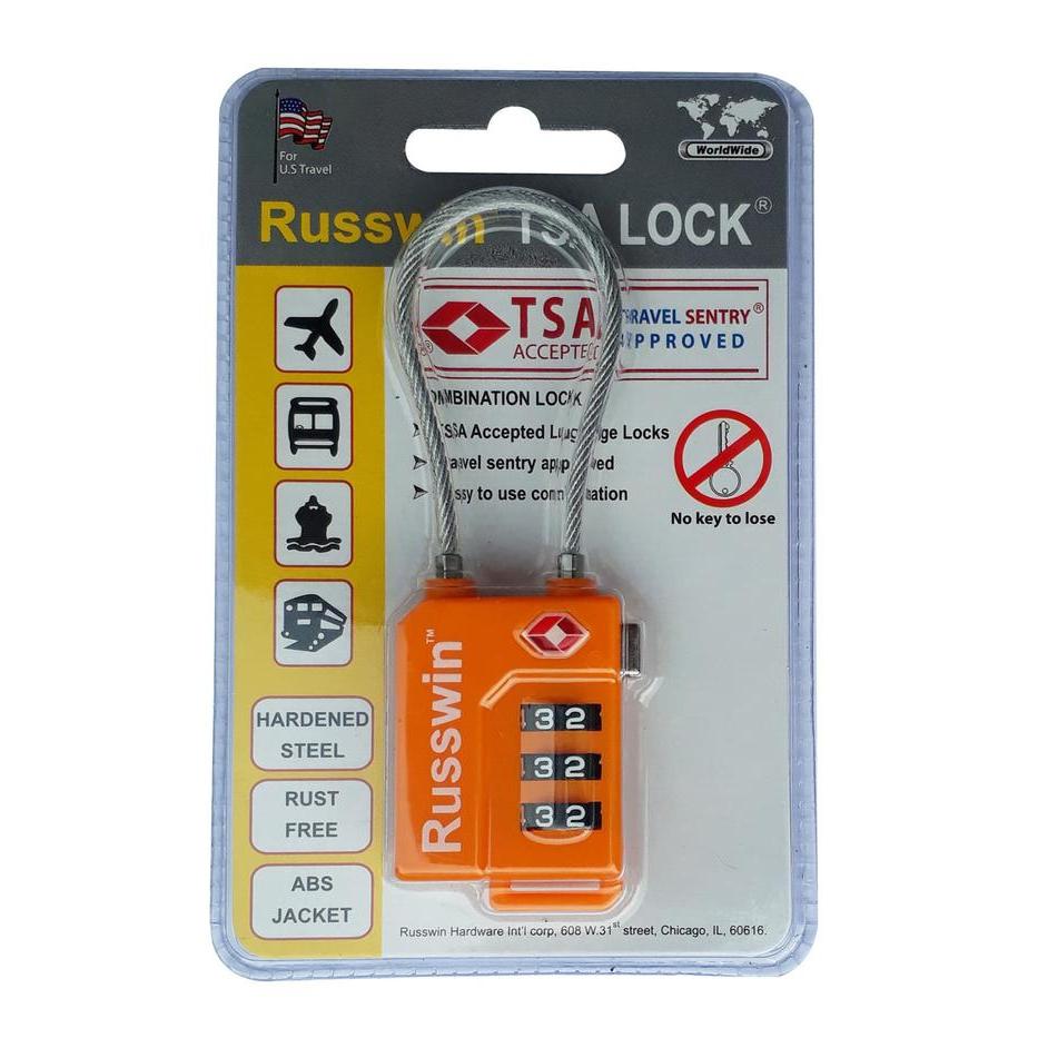 Onmarket Gembok Koper Russwin Model Seling Baja Murah - Orange