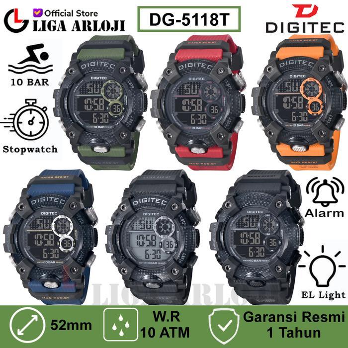 DIGITEC DG-5118T JAM TANGAN PRIA DIGITAL RUBBER 5118 ORIGINAL DG5118