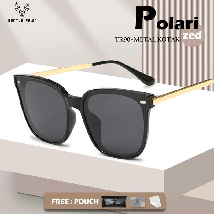 ASLI Gray Pink Kacamata Sunglasses Polarized Bentuk Kotak Trendy TR90 8722X READY STOCK