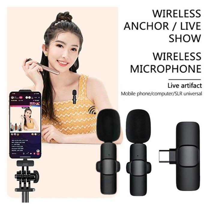 Wireless Microphone Clip-On Mini Portable For Smartphone