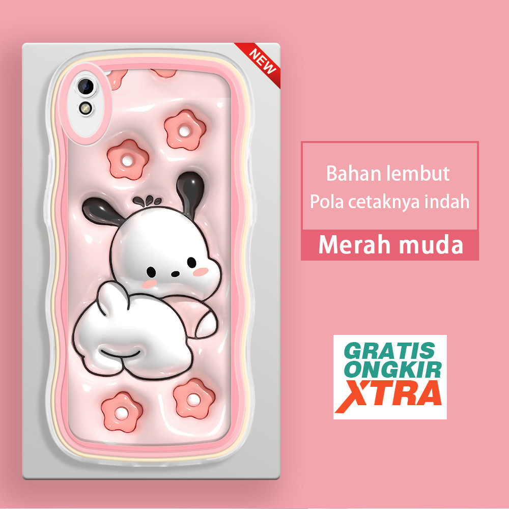 Casing HP Redmi 6 6A 7 8 8A Pro 9 9A 9I 9AT 9C 10A 10C 10 5G 13 13C POCO C65  Pochacco merah muda 3D