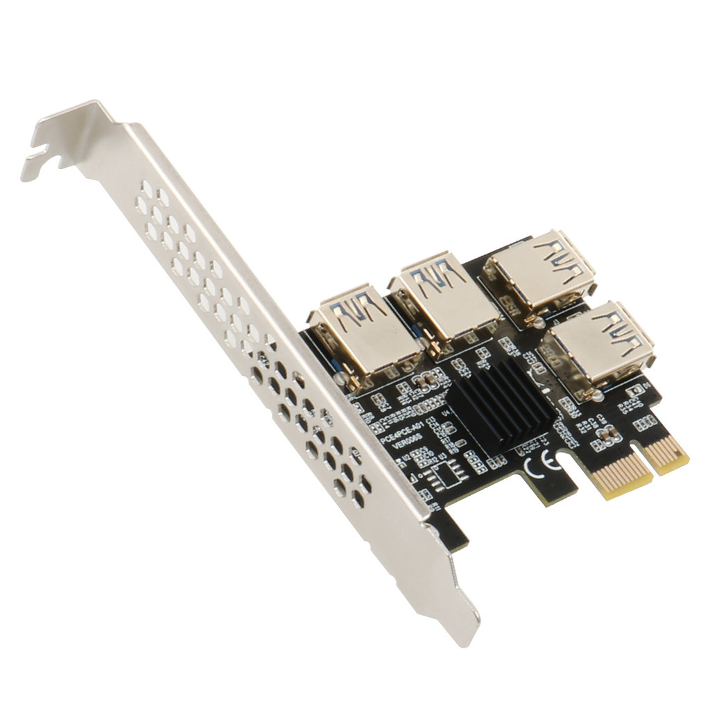 PCI-E 1X 1 to 4 Riser PCIE Port Multiplier USB3.0 Riser PCI Express Adapter PCI-E 1X Card Riser