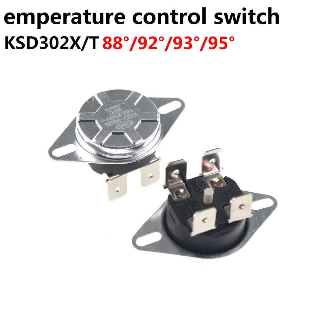 5pcs KSD302X 88 92 93 95 95CC Celsius Degree 16A250V 4-feet Bipolar temperature switch Manual reset