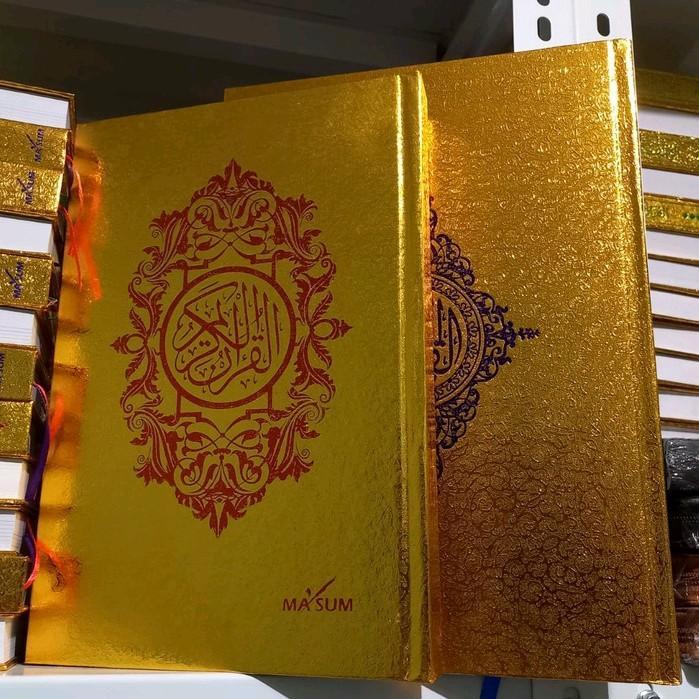 Sedia Alquran Super Emas dan Silver Ukuran Besar A4 / Tulisan Besar dan Jelas HVS Putih