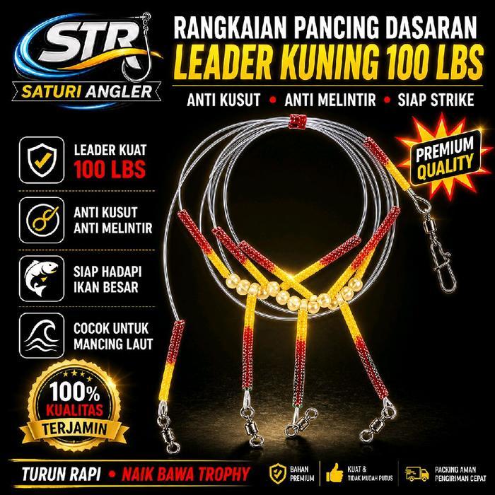 RANGKAIAN PANCING PREMIUM ANTI KUSUT LEADER KUAT SIAP STRIKE IKAN DASAR LAUT DALAM