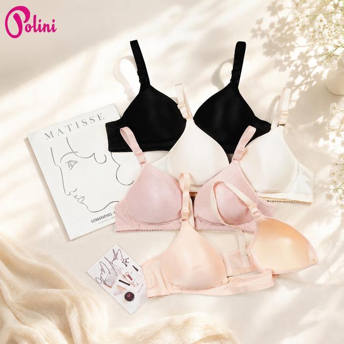 Polini - 1Pcs Bra Bh Menyusui Tanpa Kawat Kancing Depan Nursing Bra G205 - 38