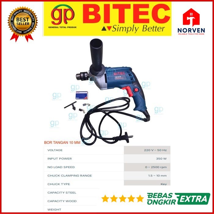 BOR TANGAN BITEC DM 350 RE, DRILL BITEC DM 350 RE