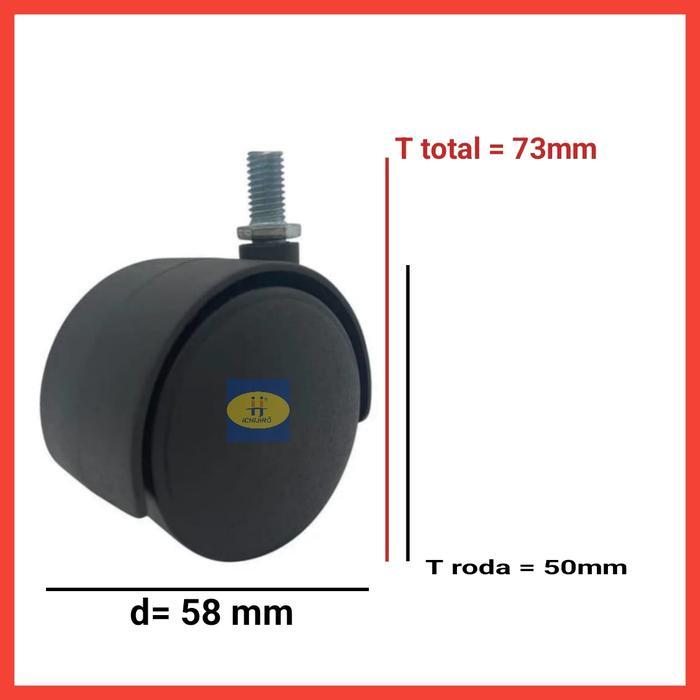 Kursi Kantor Baut Kastor 50mm - Roda Kursi
